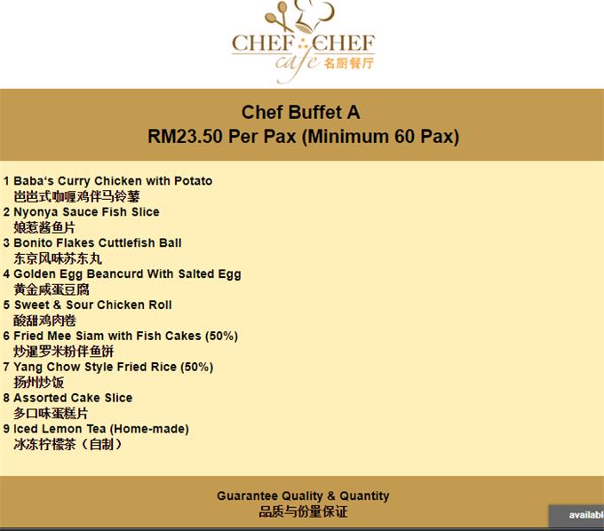 Chef Catering Buffet - Chef Chef Cafe