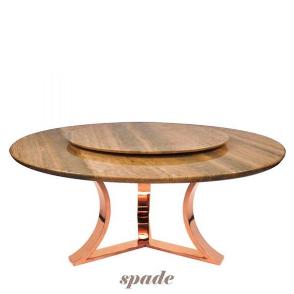 Round Dining Table - Naturally-occurring Pinned Hole Adds Depth