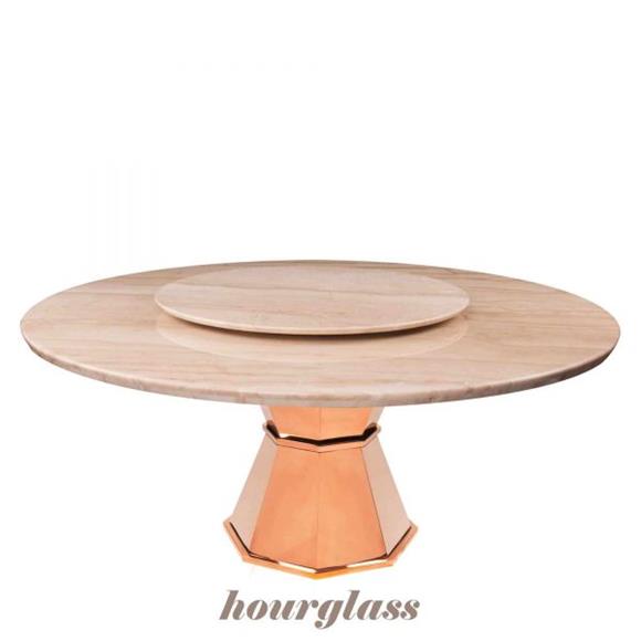 Round Marble Dining Table - Table Base Match Marble Top
