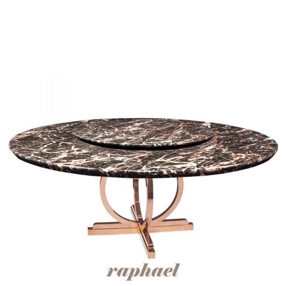 Round Dining Table - Maroon Veins Densely Distributed Black
