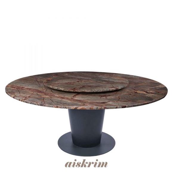 Material Stand Metal Base - Personalise Round Marble Dining Table