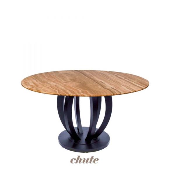Round Dining Table - Material Stand Metal Base