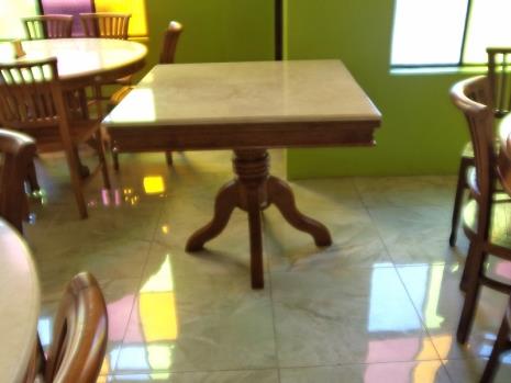 Solid Teak - Marble Top Dining Table