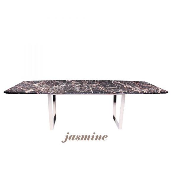 Marble Dining Table With - Maroon Veins Densely Distributed Black