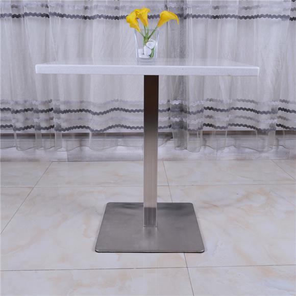 Dining Table With Stainless Steel - Modern Hotel Restaurant Marble Dining