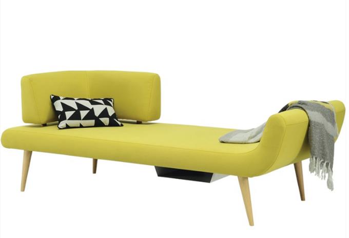 Modern Chaise Lounge - Tapered Wooden Legs
