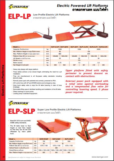 Heavy Duty Design - Electric Powered Lift Platforms