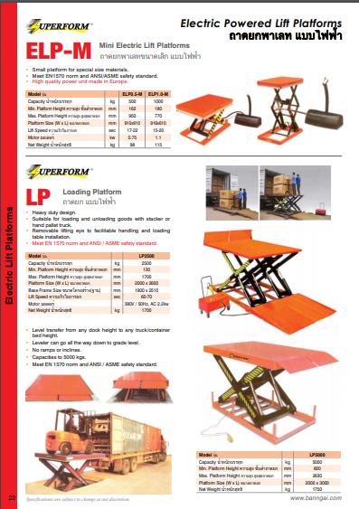 Platform Special Size Materials - Electric Powered Lift Platforms