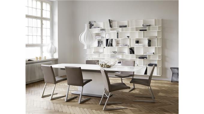Solid Pedestal Base Creates Bold - Rectangular Milano Dining Table Bring