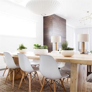 Plastic Dining Chairs - Seat Natural Wood Legs Chair
