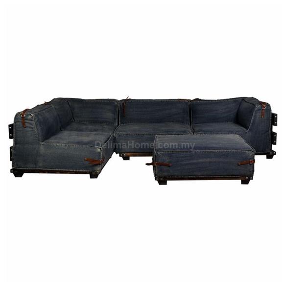 Imported Custom Made - Imported Custom Made Denim Sofa