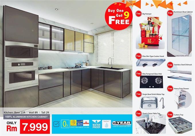 Lowest Price In Malaysia - Fully Aluminium Kitchen Cabinet