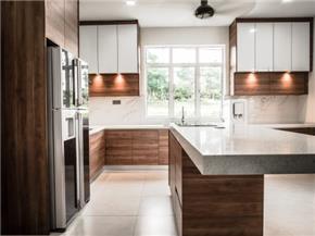 Wood Finish - Melamine Wood Finish Kitchen Cabinet