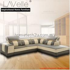 L Shape Sectional Sofa - Polished Stainless Steel Legs
