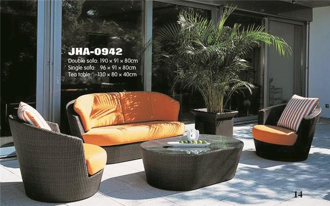 High Quality Cushions - Wicker Sofa Set