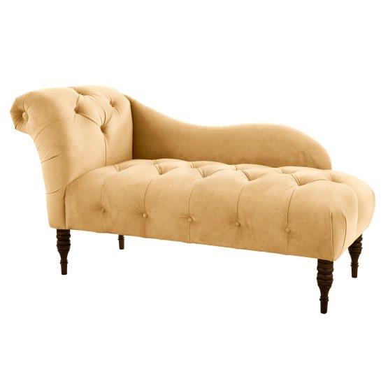 Tufted Chaise - Solid Pine Frame
