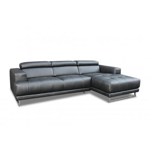 Leather Chaise - Genuine Cowhide Leather