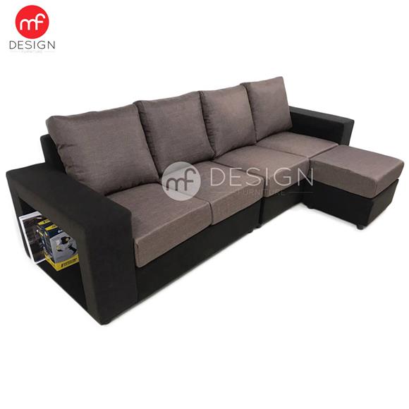 Wooden Frame - L-shape Sofa Set
