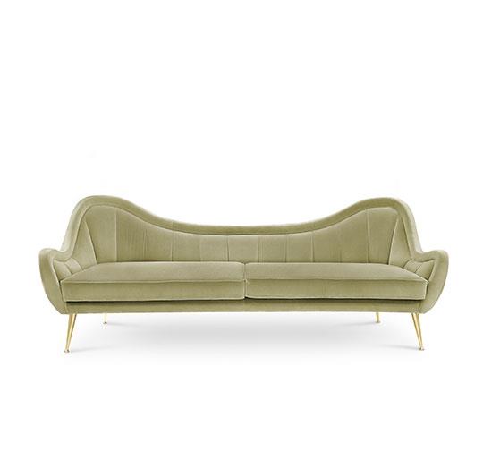 Legs In Polished Brass - Sofa Upholstered In Cotton Velvet