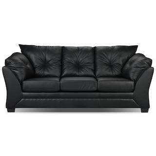 Tufting The Back Cushions - Faux Leather Sofa