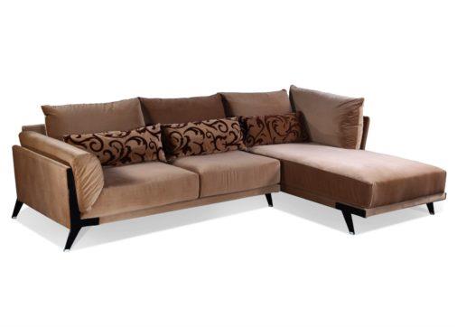 Brown Fabric - Corner Living Room Maximizing Space