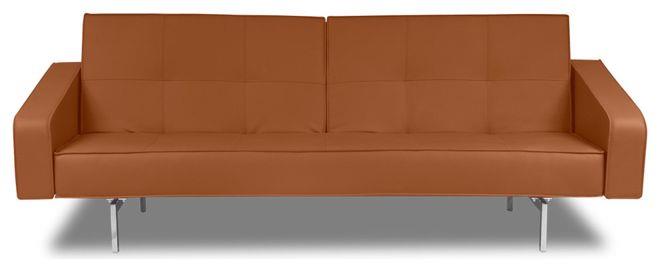 Brown Faux Leather Sofa