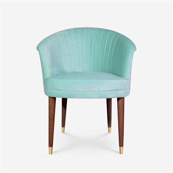 Cotton Velvet - Mid-century Dining Chair
