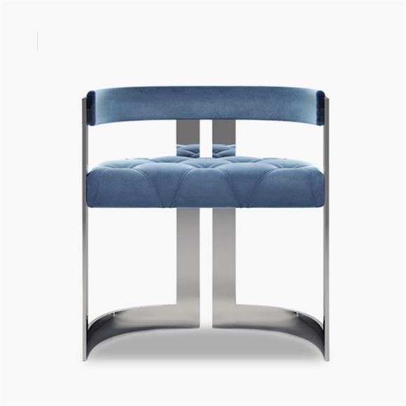 Dining Chair Made - Upholstered In Cotton Velvet