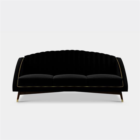 Mid-century Modern Sofa - Upholstered In Cotton Velvet