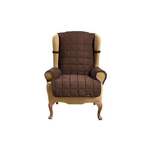Wing Chair - Sure Fit Soft Suede