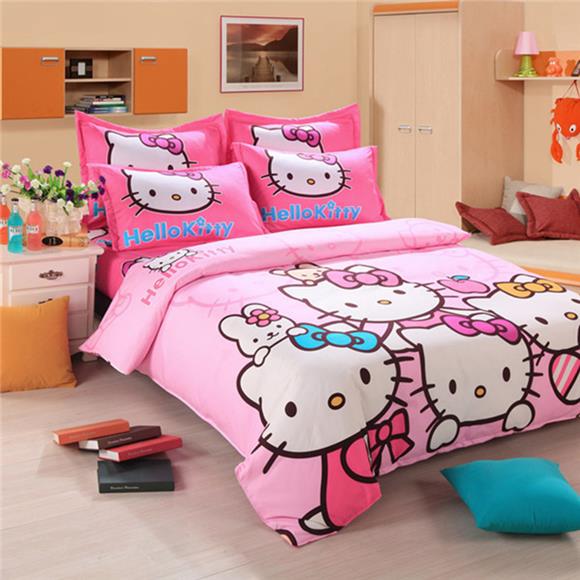 Hello Kitty Bedsheet - Duvet Cover Bed Sheet Pillowcase