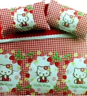 Colour Red - Hello Kitty Bedsheet