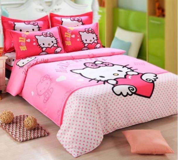 Hello Kitty Queen Size - Right Angle Bed Sheet Design