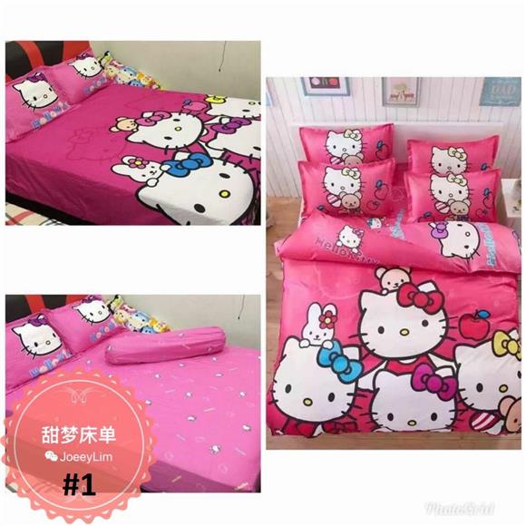 Cotton Fitted Sheet - Hello Kitty Bedsheet King