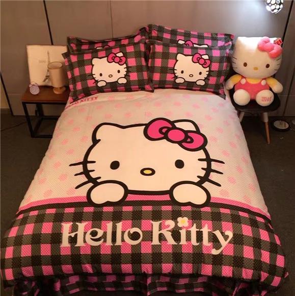 Set Not Include Comforter - Girls Hello Kitty Duvet Cover