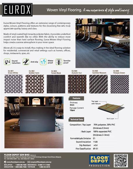 Provides Underfoot Comfort - Eurox Woven Vinyl Flooring