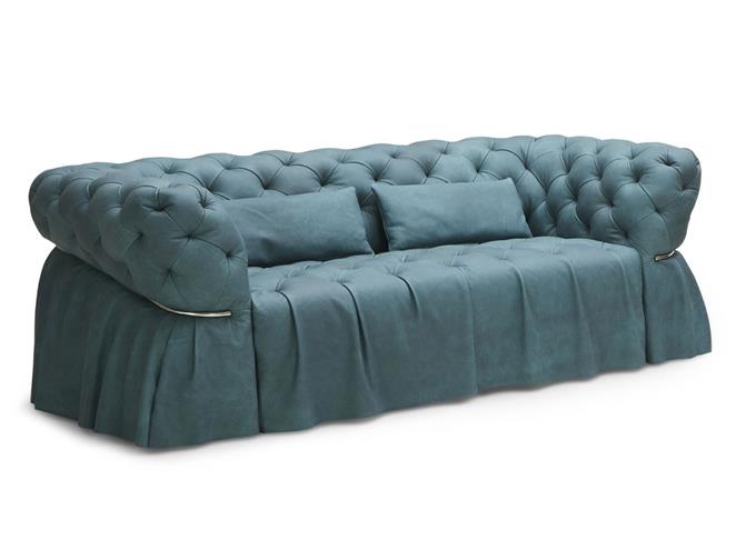 Chesterfield Styling - Luxurious Sofa In Premium Nubuck