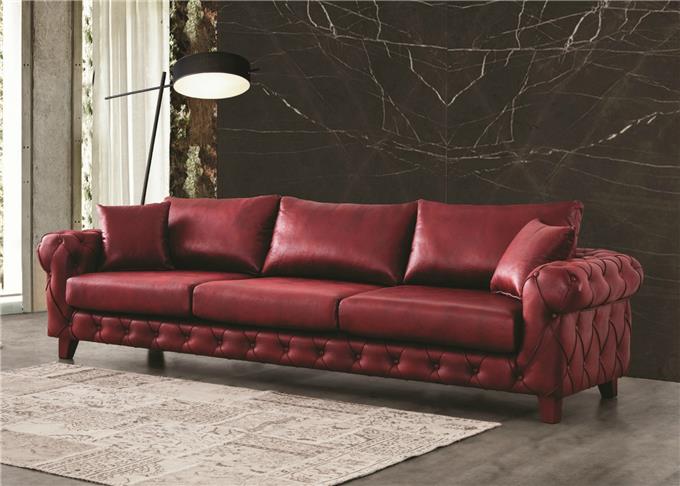 Nubuck Fabric With - Luxurious Sofa Upholstered In Dark