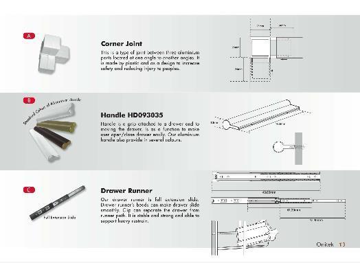 Full Extension Slide - Aluminium Kitchen Drawer Accessories