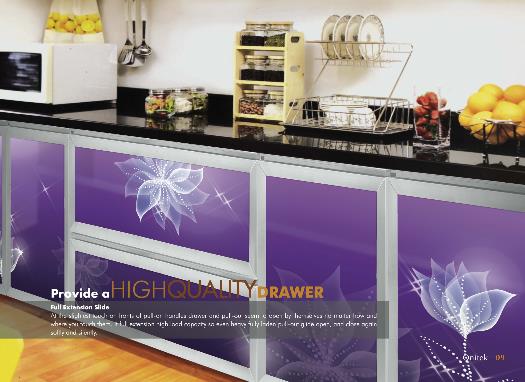 Aluminium Kitchen Cabinet Catalogue - Slightest Touch Fronts Pull-on Handles