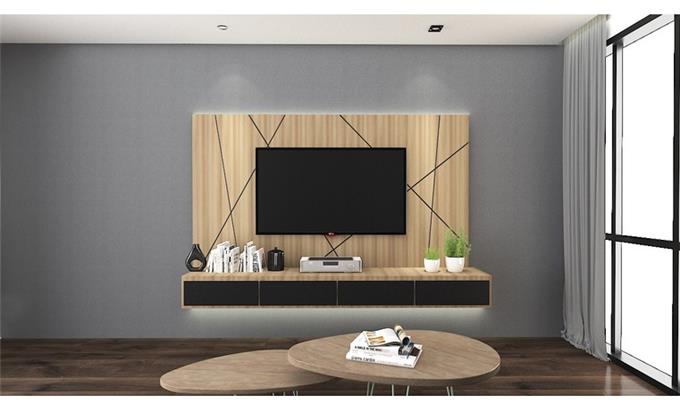 Tv Console In Melamine With - Actual Product May Vary