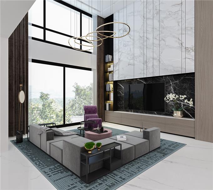 Living Room Design - Extension Town House Corner Lot