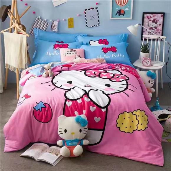 Hello Kitty Bedding Set On Invaber Right Angle Bed Sheet Design