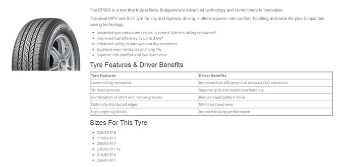 Bridgestone Ecopia - Improved Fuel Efficiency