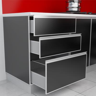 Aluminium Kitchen Cabinet Accessories - Fully Extendable Drawers Provides Plenteous
