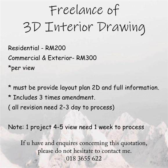 3d Drawing - Freelance 3d Interior