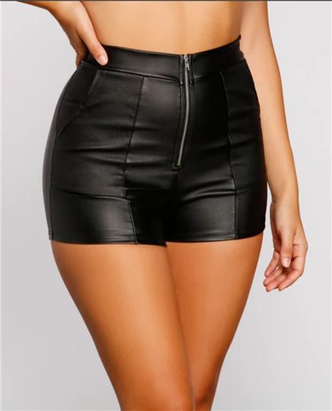 High Waist - Faux Leather Fabric