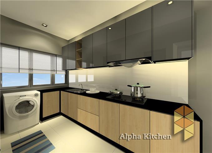 3d Concept Bungalow - Kitchen Cabinet Quartz Kitchen Counter