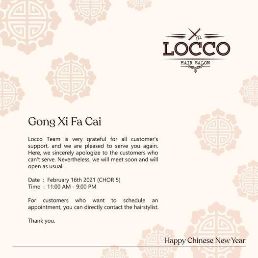 Locco Hair Salon Klang Kl Malaysia - Happy Chinese New Year