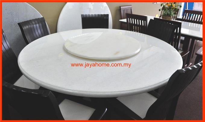 Front View - White Marble Dining Table